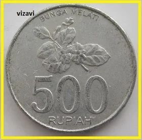 Лот: 17021349. Фото: 1. Индонезия 500 рупий 2003 (10). Азия
