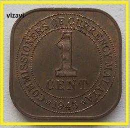 Лот: 17027489. Фото: 1. Малайя 1 цент 1945 (10). Азия
