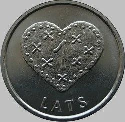 Лот: 3051835. Фото: 1. Латвия. 1 лат 2011. Пряничное... Страны СНГ и Балтии