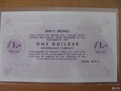 Лот: 11078363. Фото: 1. Корабельные деньги. Нидерланды... Другое (банкноты)