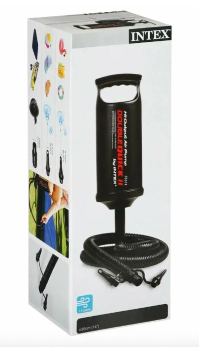 Лот: 25518580. Фото: 1. Ручной насос Intex 68614 . Двухкатный... Спальные мешки, надувные кровати, коврики туристические