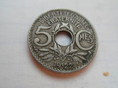 Лот: 10070647. Фото: 1. Франция 5 сантимов 1922. Европа