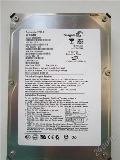 Лот: 2459900. Фото: 1. Жесткий диск IDE Seagate Barracuda... Жёсткие диски (HDD)