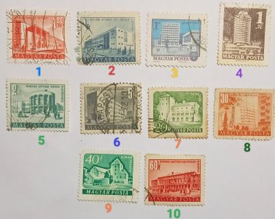 Лот: 25620480. Фото: 1. Марки_Венгрии, Набор 10 штук... Марки