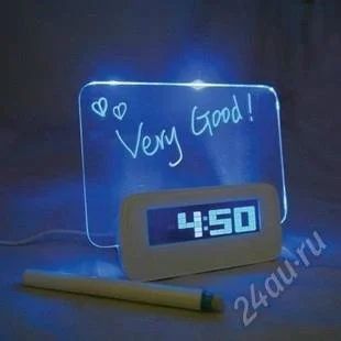 Лот: 2068318. Фото: 1. Часы с подсветкой, USB-HUB + маркер... USB хабы