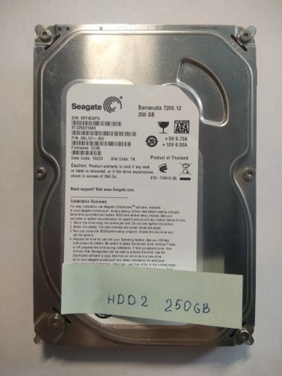 Лот: 19264388. Фото: 1. HDD2 Seagate Barracuda 7200 250GB... Жёсткие диски (HDD)