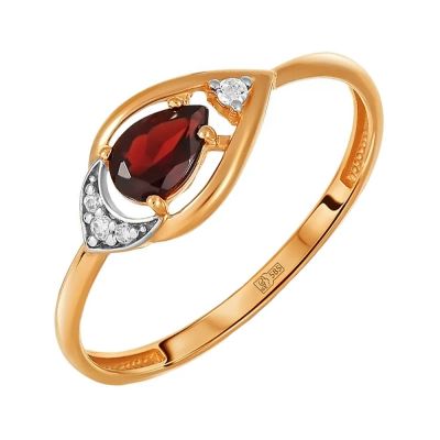 Лот: 23785243. Фото: 1. Кольцо TALANT из золота с гранатом... Кольца, перстни