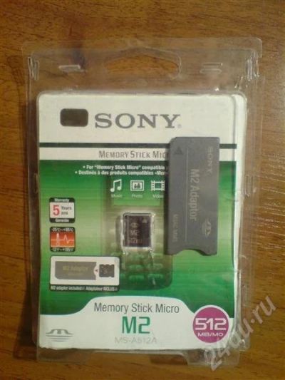 Лот: 219143. Фото: 1. Memory Stick Micro (M2) 512 мб... Карты памяти
