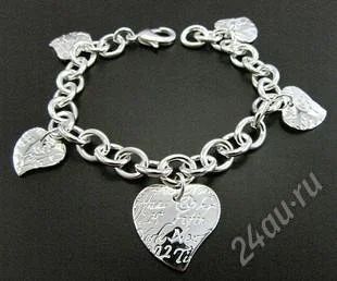 Лот: 967993. Фото: 1. Tiffany&Co, браслет с сердечками. Браслеты