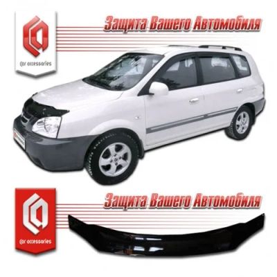 Лот: 4805948. Фото: 1. Дефлетор капота (чёрный) Kia Carens... Детали тюнинга
