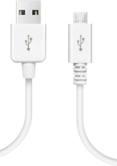 Лот: 22219699. Фото: 1. Кабель Bron micro - USB, белый. Дата-кабели, переходники