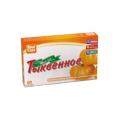 Лот: 24007476. Фото: 1. RealCaps Тыквенное масло капсулы... Лекарства
