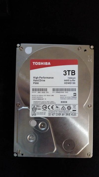 Лот: 10788871. Фото: 1. HDD 3 ТБ Жесткий диск Toshiba... Жёсткие диски (HDD)