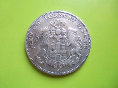 Лот: 3538396. Фото: 1. 5 марок 1904 г. J, Гамбург, Германия... Германия и Австрия