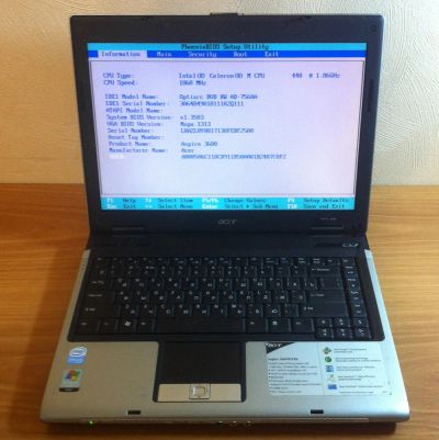 Лот: 8722775. Фото: 1. Ноутбук Acer Aspire 3680 без жесткого... Ноутбуки