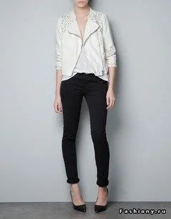 Лот: 3824202. Фото: 1. кожаная куртка с заклепками zara... Верхняя одежда