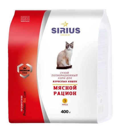 Лот: 13948943. Фото: 1. Sirius (Сириус) Мясной рацион... Корма