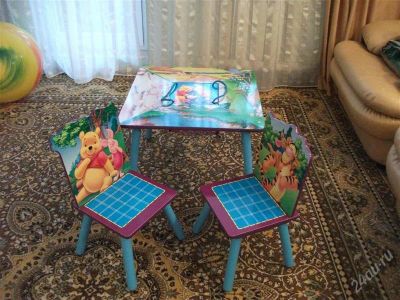Лот: 2887307. Фото: 1. Детский столик + стульчики Винни-Пух. Столики, стулья, парты