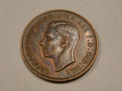 Лот: 4932049. Фото: 1. Австралия 1 пенни, Георг VI, 1943. Австралия и Океания