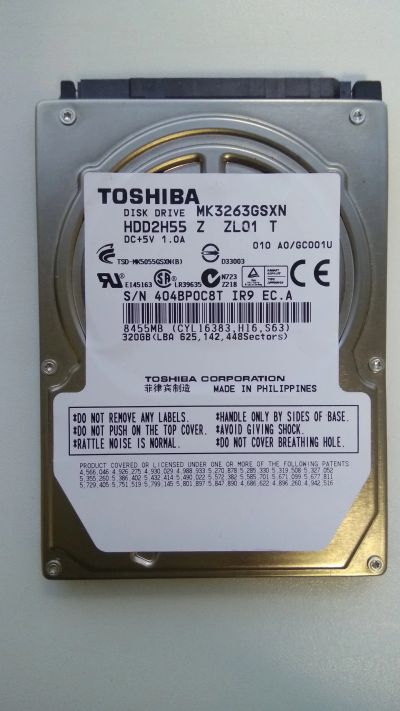 Лот: 12698831. Фото: 1. 320Gb жесткий диск для ноутбука... Жёсткие диски (HDD)