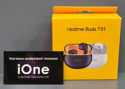 Лот: 24671963. Фото: 1. Realme Buds T01 Black (Новые). Наушники, гарнитуры