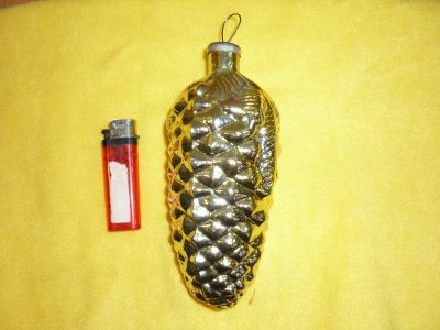 Лот: 12723097. Фото: 1. Шишка жёлтая большая толстое стекло. Игрушки