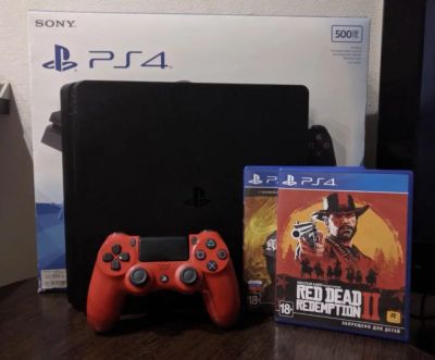 Лот: 15222600. Фото: 1. PS4 Slim + игра. Игровые приставки, консоли
