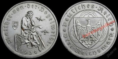 Лот: 5849957. Фото: 1. 3 марки 1930 Веймар Фогельвейде... Германия и Австрия