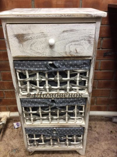 Лот: 4382731. Фото: 1. Комод деревянный "Плетенка" 4-х... Комоды