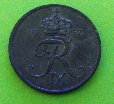 Лот: 22389706. Фото: 1. Дания 5 эре 1957 Фредерик IX. Европа