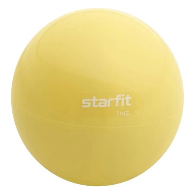 Лот: 22373971. Фото: 1. Медбол 1кг Star Fit GB-703 желтый... Фитнес, аэробика и гимнастика