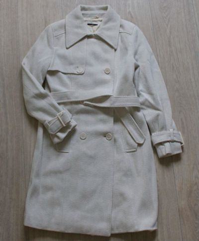 Лот: 9856430. Фото: 1. Белое шерстяное пальто Sasch. Верхняя одежда