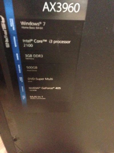 Лот: 4574701. Фото: 1. Системный блок Acer AX 3960 А8504К. Компьютеры в сборе