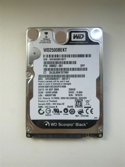 Лот: 16217350. Фото: 1. Жесткий диск WD2500BEKT-60F3T1... Жёсткие диски (HDD)