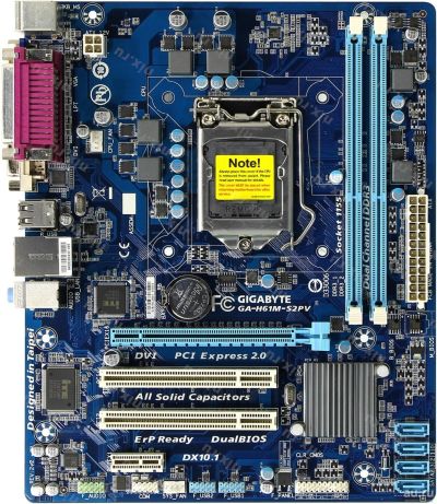 Лот: 15046185. Фото: 1. Gigabyte GA-H61M-S2PV (LGA 1155... Материнские платы