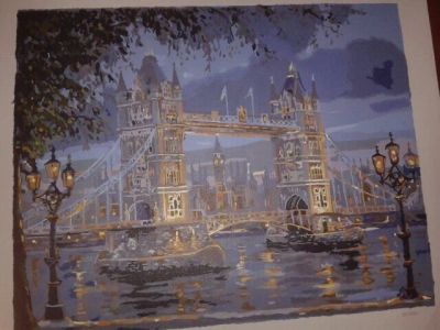 Лот: 10918955. Фото: 1. Картина London мост пейзаж, живопись... Картины по номерам