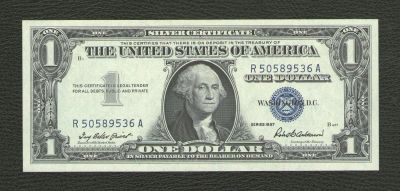 Лот: 9730664. Фото: 1. 1 доллар 1957 года США (серебряный... Америка