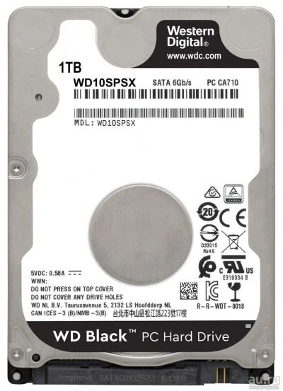 Лот: 18414430. Фото: 1. 2.5" 1Tb Western Digital WD10SPSX. Жёсткие диски (HDD)