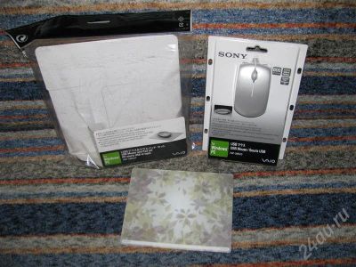 Лот: 611055. Фото: 1. Sony VAIO USB + коврик White. Клавиатуры и мыши