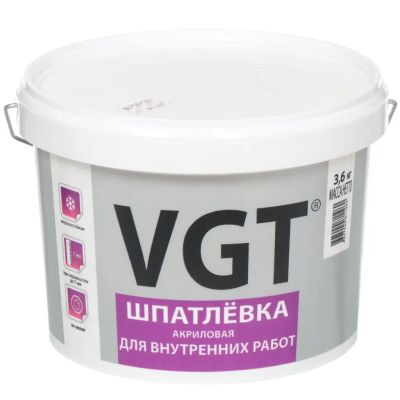 Лот: 24104780. Фото: 1. Шпатлевка VGT, акриловая, для... Смеси, шпатлевки, цемент