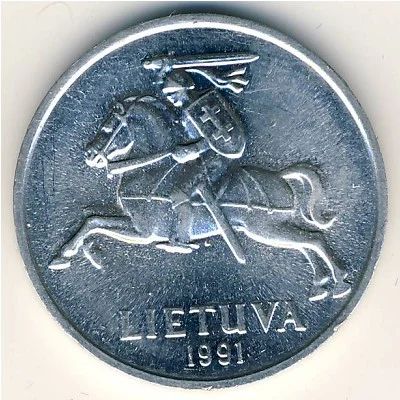 Лот: 9448798. Фото: 1. Литва 5 центов 1991 года. Европа