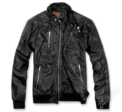 Лот: 526378. Фото: 1. Кожаная Черная Мужская Куртка... Верхняя одежда