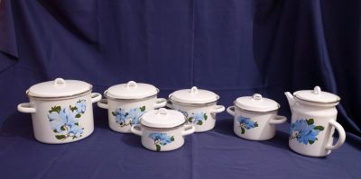Лот: 19041552. Фото: 1. Набор эмалированных кастрюль. Кастрюли