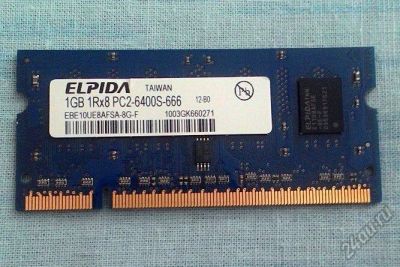 Лот: 5937103. Фото: 1. So-dimm 1GB DDR2 Elpida pc2-6400S... Оперативная память