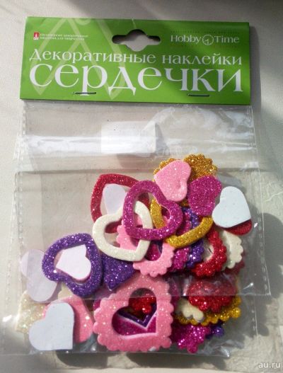 Лот: 13355344. Фото: 1. Набор наклеек "Сердечки". Для рукоделия