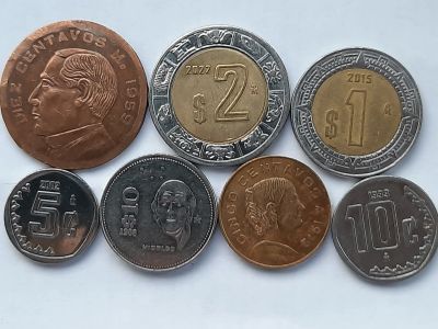 Лот: 25662380. Фото: 1. Набор монет Мексики, 7 шт. Наборы монет