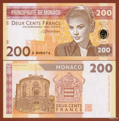 Лот: 12740979. Фото: 1. Монако 200 франков 2018 ПРЕСС. Европа