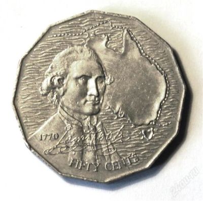 Лот: 2804995. Фото: 1. Австралия. 50 центов 1970 г. Джеймс... Австралия и Океания