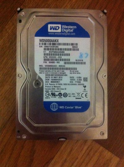 Лот: 4573766. Фото: 1. HDD Western Digital WD5000AAKX... Жёсткие диски (HDD)