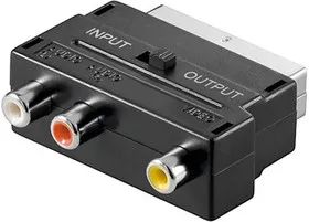 Лот: 20550775. Фото: 1. Переходник SCART - 3 RCA с переключателем. Шнуры, кабели, разъёмы